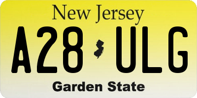 NJ license plate A28ULG