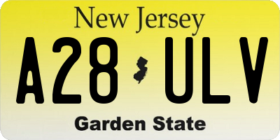 NJ license plate A28ULV