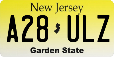NJ license plate A28ULZ