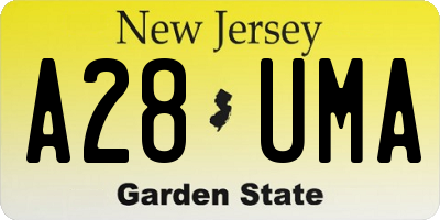 NJ license plate A28UMA
