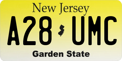 NJ license plate A28UMC