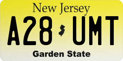 NJ license plate A28UMT