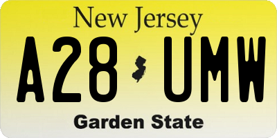 NJ license plate A28UMW