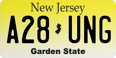 NJ license plate A28UNG