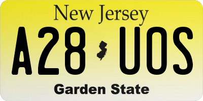 NJ license plate A28UOS