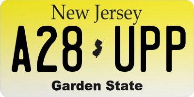 NJ license plate A28UPP