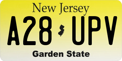 NJ license plate A28UPV