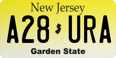 NJ license plate A28URA