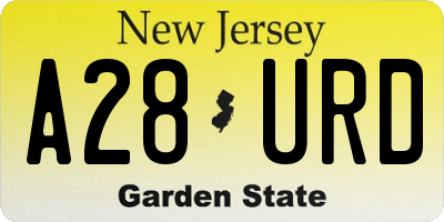 NJ license plate A28URD