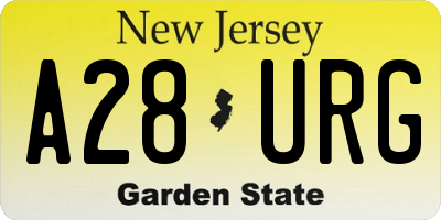 NJ license plate A28URG