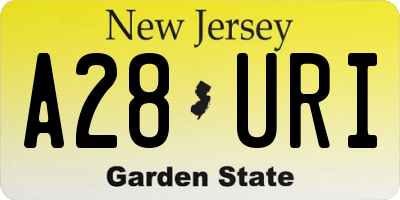 NJ license plate A28URI