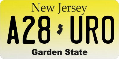 NJ license plate A28URO
