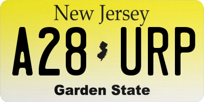 NJ license plate A28URP