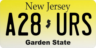 NJ license plate A28URS