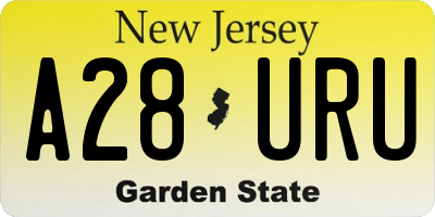 NJ license plate A28URU