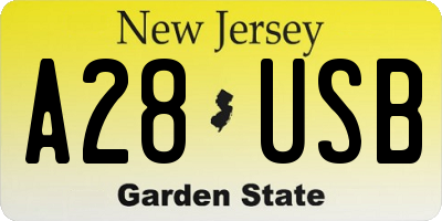 NJ license plate A28USB