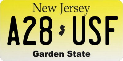NJ license plate A28USF
