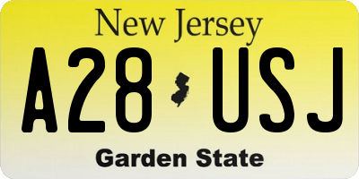 NJ license plate A28USJ
