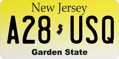 NJ license plate A28USQ