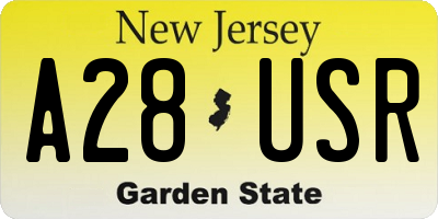 NJ license plate A28USR