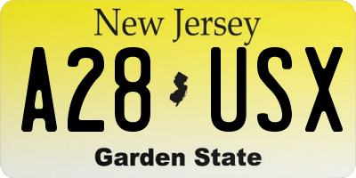 NJ license plate A28USX