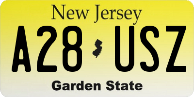NJ license plate A28USZ