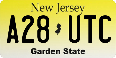 NJ license plate A28UTC