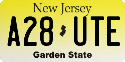 NJ license plate A28UTE