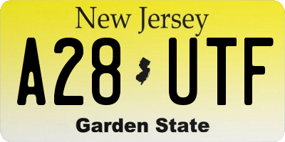 NJ license plate A28UTF