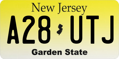 NJ license plate A28UTJ