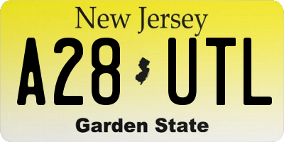 NJ license plate A28UTL