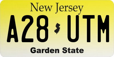 NJ license plate A28UTM