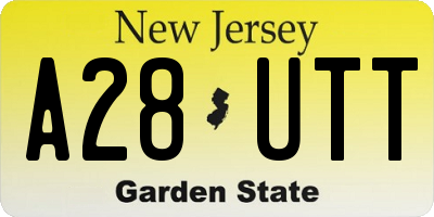 NJ license plate A28UTT