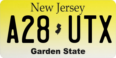 NJ license plate A28UTX