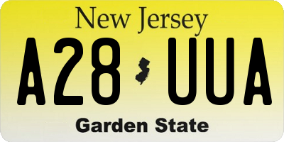 NJ license plate A28UUA