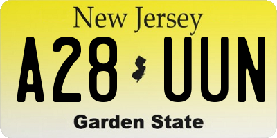 NJ license plate A28UUN