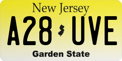 NJ license plate A28UVE