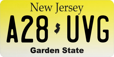 NJ license plate A28UVG