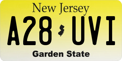 NJ license plate A28UVI