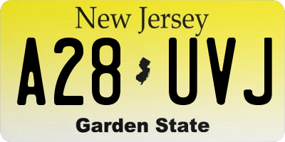 NJ license plate A28UVJ