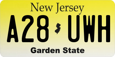 NJ license plate A28UWH