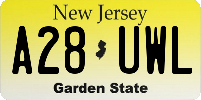 NJ license plate A28UWL