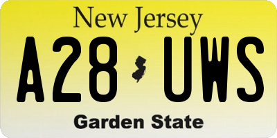 NJ license plate A28UWS