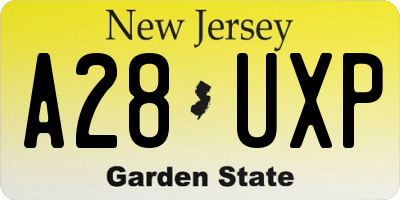 NJ license plate A28UXP