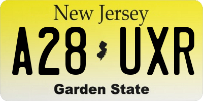 NJ license plate A28UXR