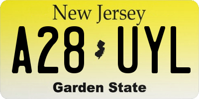 NJ license plate A28UYL