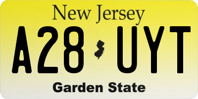 NJ license plate A28UYT
