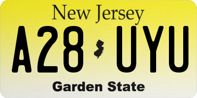 NJ license plate A28UYU