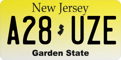 NJ license plate A28UZE