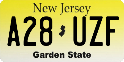 NJ license plate A28UZF